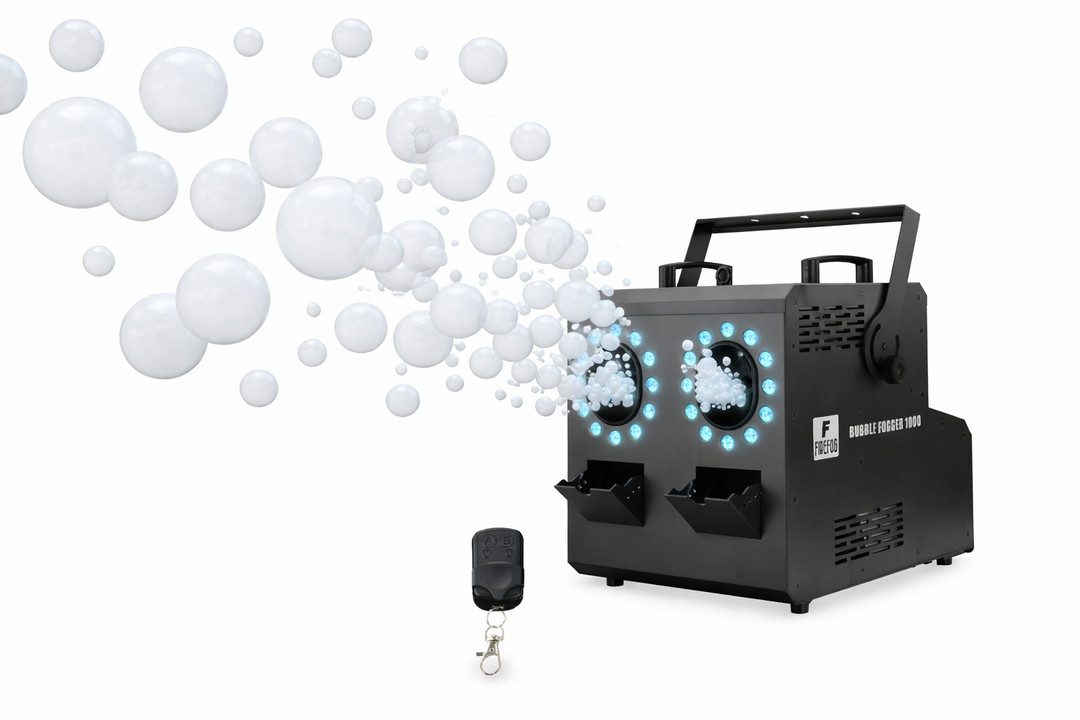 Firefog BUBBLE FOGGER 1000 -savu- ja kuplakone RGBW LED -valoilla