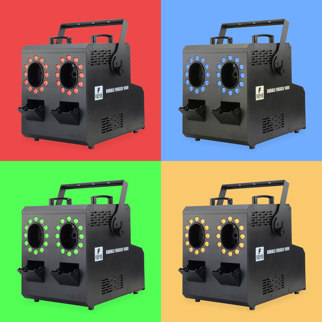 Firefog BUBBLE FOGGER 1000 -savu- ja kuplakone RGBW LED -valoilla