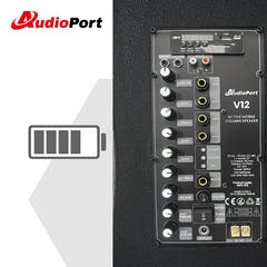 Audioport V12 kannettava aktiivikaiutin 350 W, 2 mikrofonia