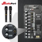 Audioport V12 kannettava aktiivikaiutin 350 W, 2 mikrofonia