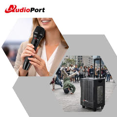 Audioport V8 kannettava aktiivikaiutin 250 W, 2 mikrofonia