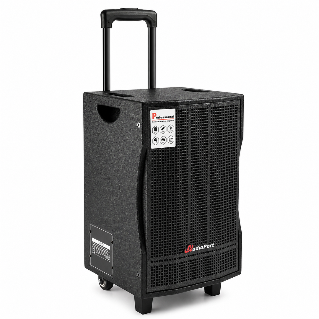 Audioport V8 kannettava aktiivikaiutin 250 W, 2 mikrofonia