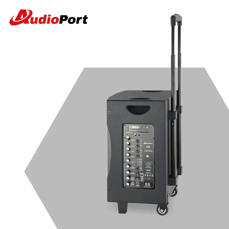 Audioport V8 kannettava aktiivikaiutin 250 W, 2 mikrofonia