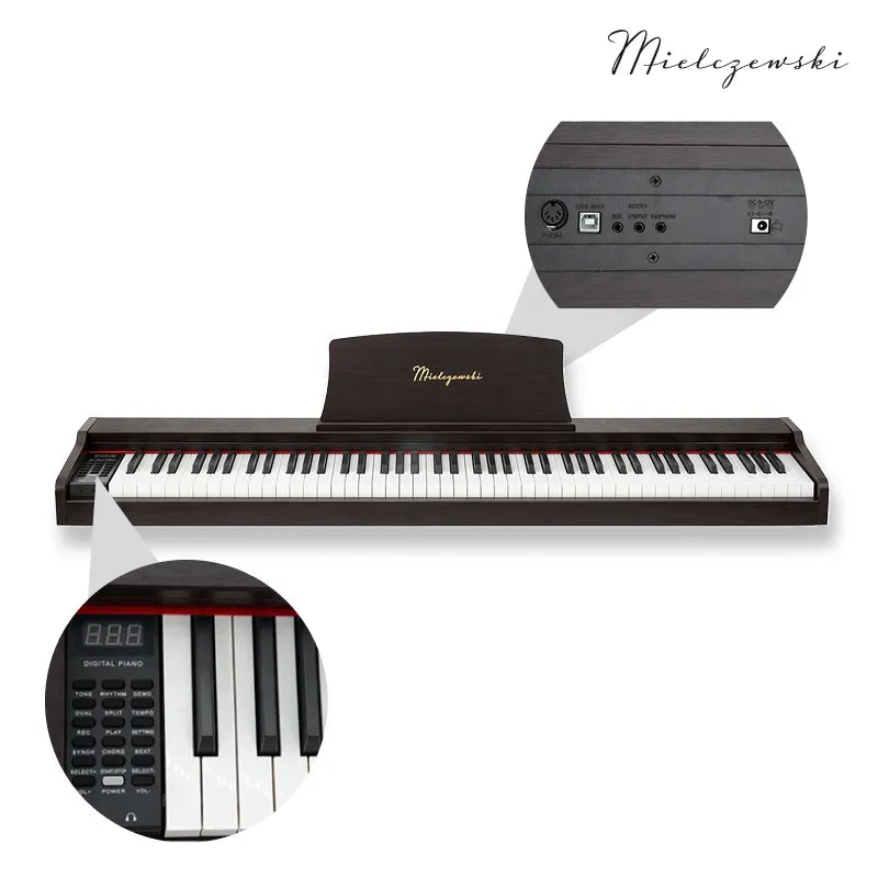 Mielczewski Tiento digitalpiano, tummanruskea
