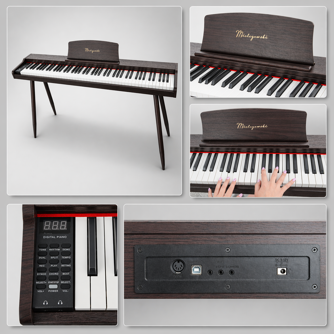 Mielczewski Virelai digitalpiano jaloilla, tummanruskea
