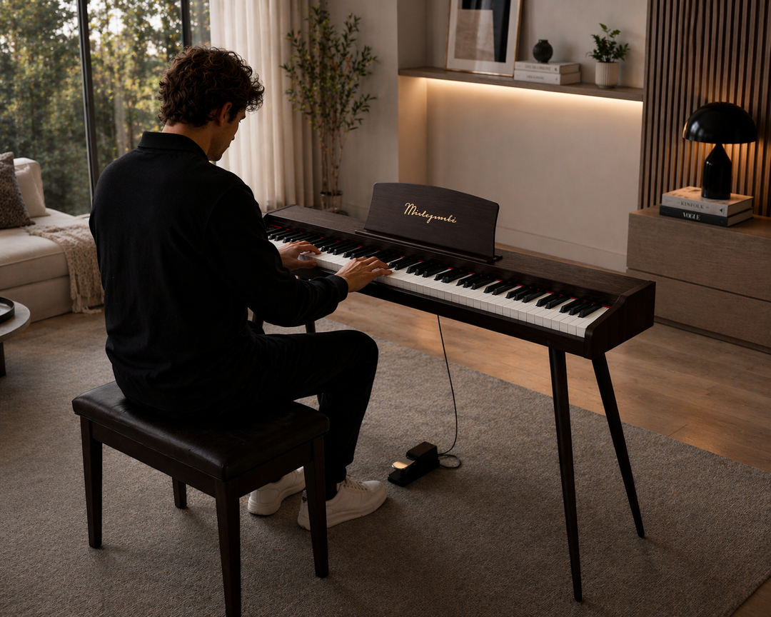 Mielczewski Virelai digitalpiano jaloilla, tummanruskea