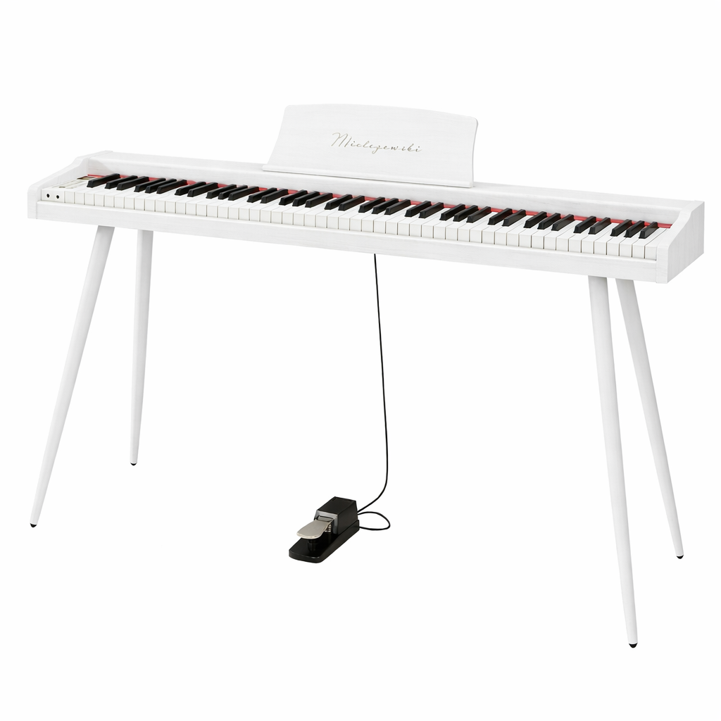 Mielczewski Virelai -digitalpiano jaloilla, valkoinen