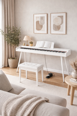 Mielczewski Virelai -digitalpiano jaloilla, valkoinen