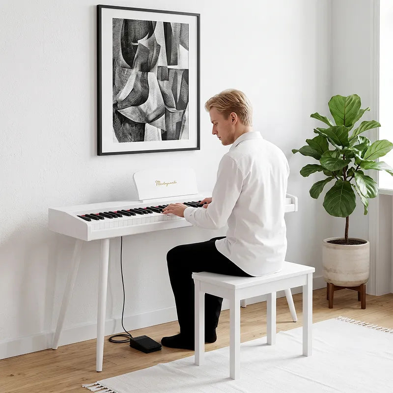 Mielczewski Canzonetta digitalpiano jaloilla, valkoinen