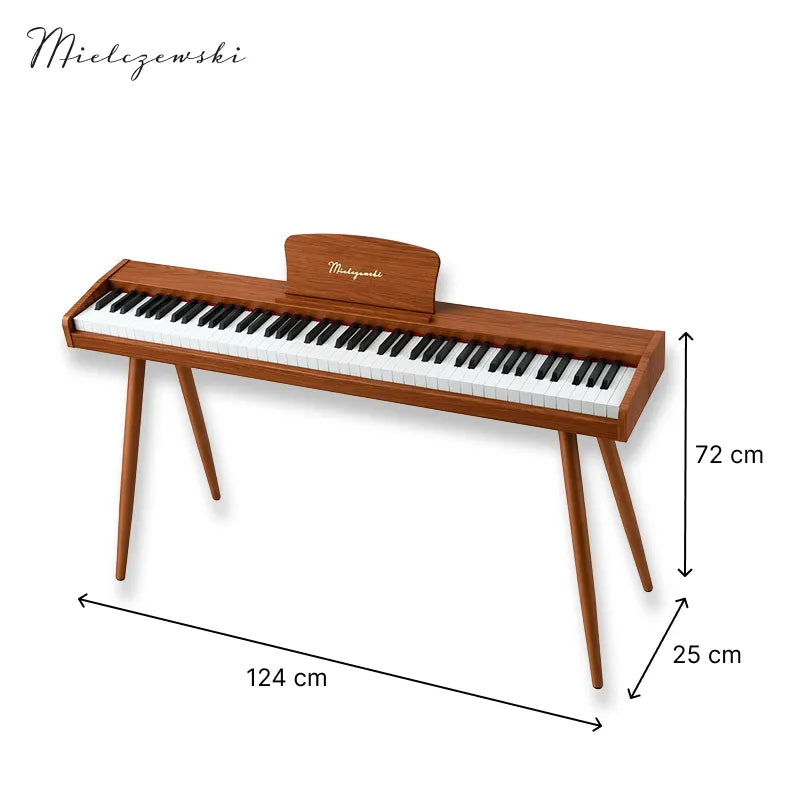 Mielczewski Canzonetta digitalpiano jaloilla, vaalea mahonki