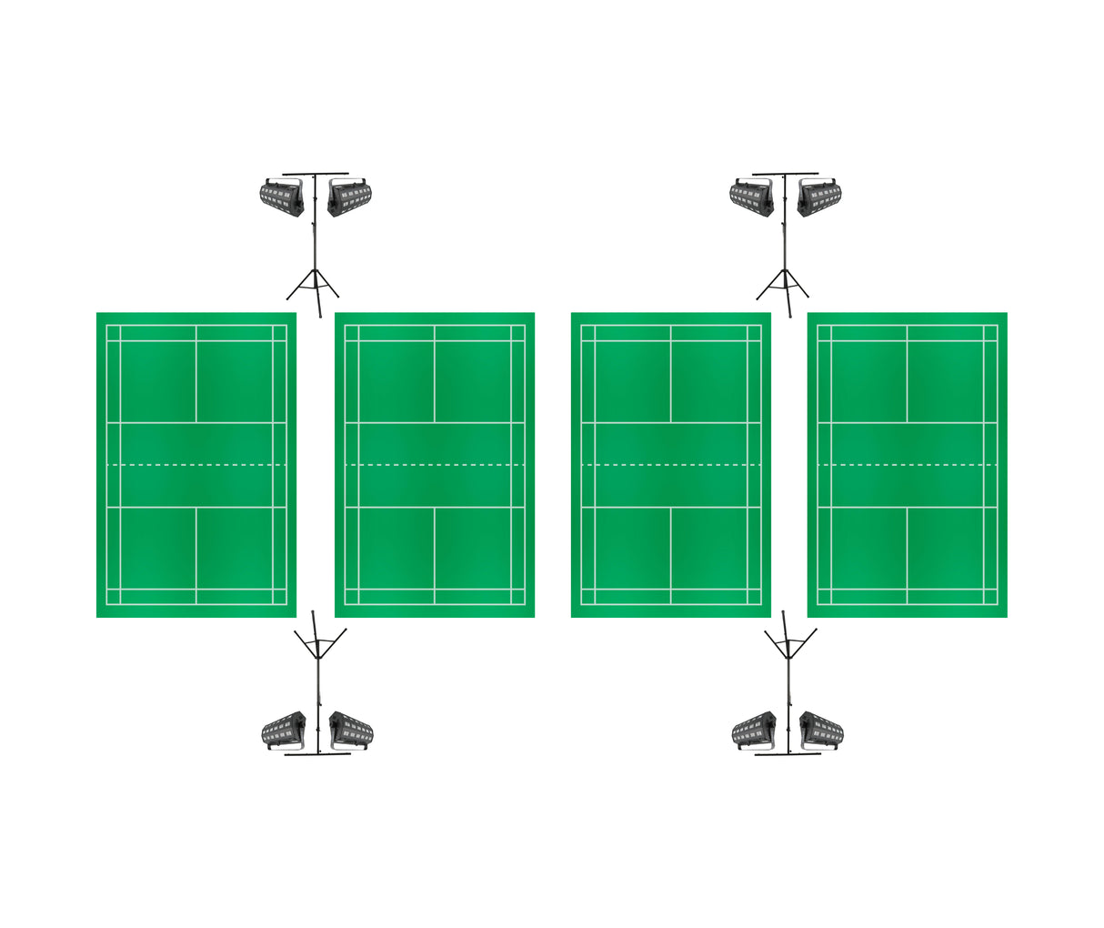 Sulkapallon täydellinen paketti 4 kentälle