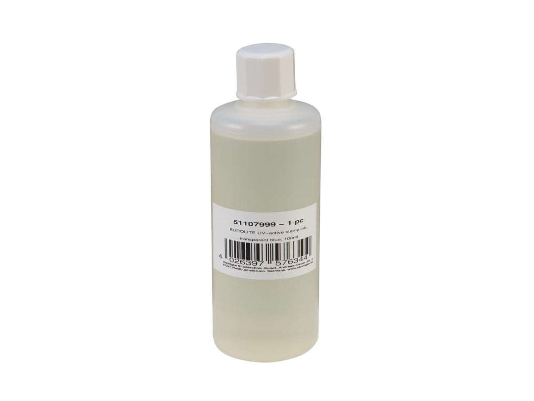 EUROLITE UV-aktiivinen leimasinmuste, läpikuultava sininen, 100ml