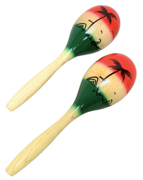 GEWA Club Salsa -marakassit puuta, käsinmaalatut, 19 cm (pari)
