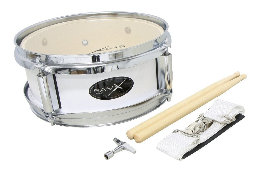 Basix Junior marchtromme 10" x 4", hvid