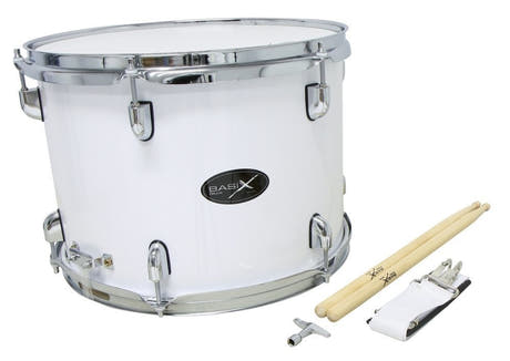Basix -marssirumpu tenorille 14" x 10", valkoinen, kapuloilla