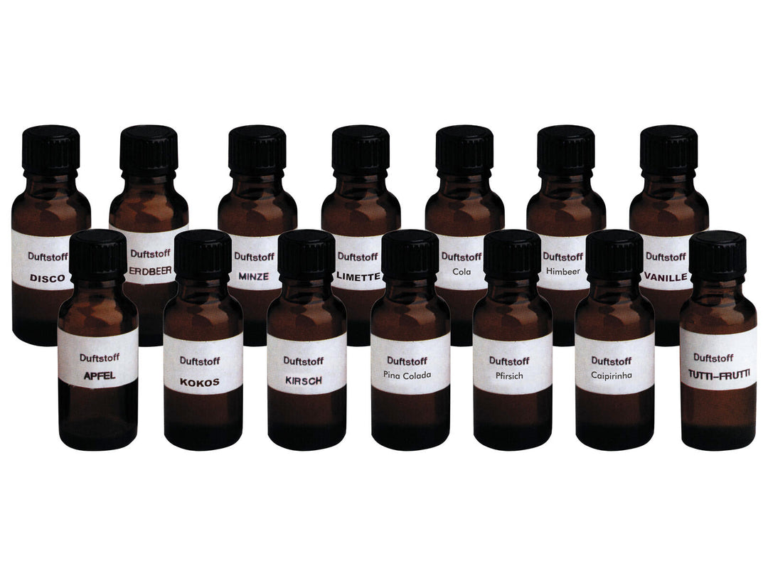 EUROLITE Fog Fragrance set, sisältää yhden jokaista 14 tuoksua