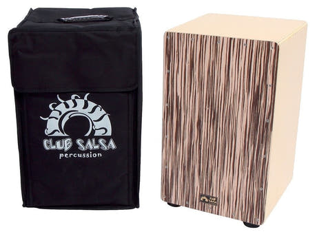 GEWA Club Salsa -cajon aidosta puusta, Zebrano-etulevy
