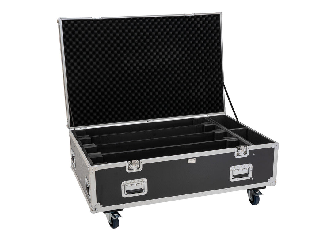 ROADINGER Flightcase PRO 4x LED BAR-8 SWING pyörillä
