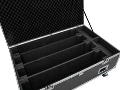 ROADINGER Flightcase PRO 4x LED BAR-8 SWING pyörillä