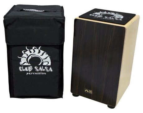 GEWA Club Salsa -cajon koivua, etupuoli eebenpuuta
