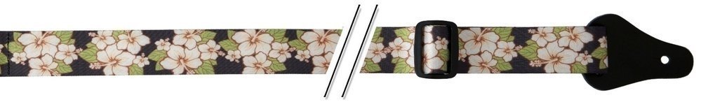Fire & Stone nailonukulelehihna, "White Hibiscus", 37 mm