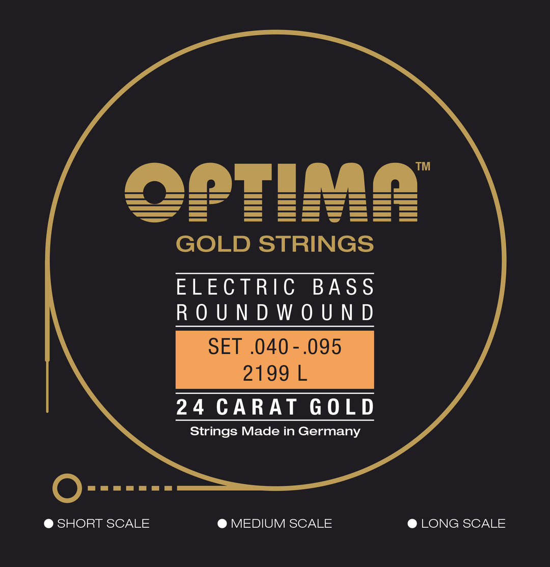 Optima E-Bass-kielet Gold Strings Round Wound long scale - Set 4-kiel. light (2199L)