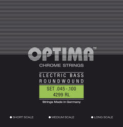 Optima sähköbasson kielet Chrome Strings pyöreäpunotut Long Scale - set 4-kielinen reg-light (4299L)