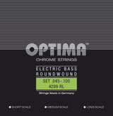 Optima E-Bass Strings Chrome Strings. Round Wound Medium Scale - Set 4-string reg-light (4299M)
