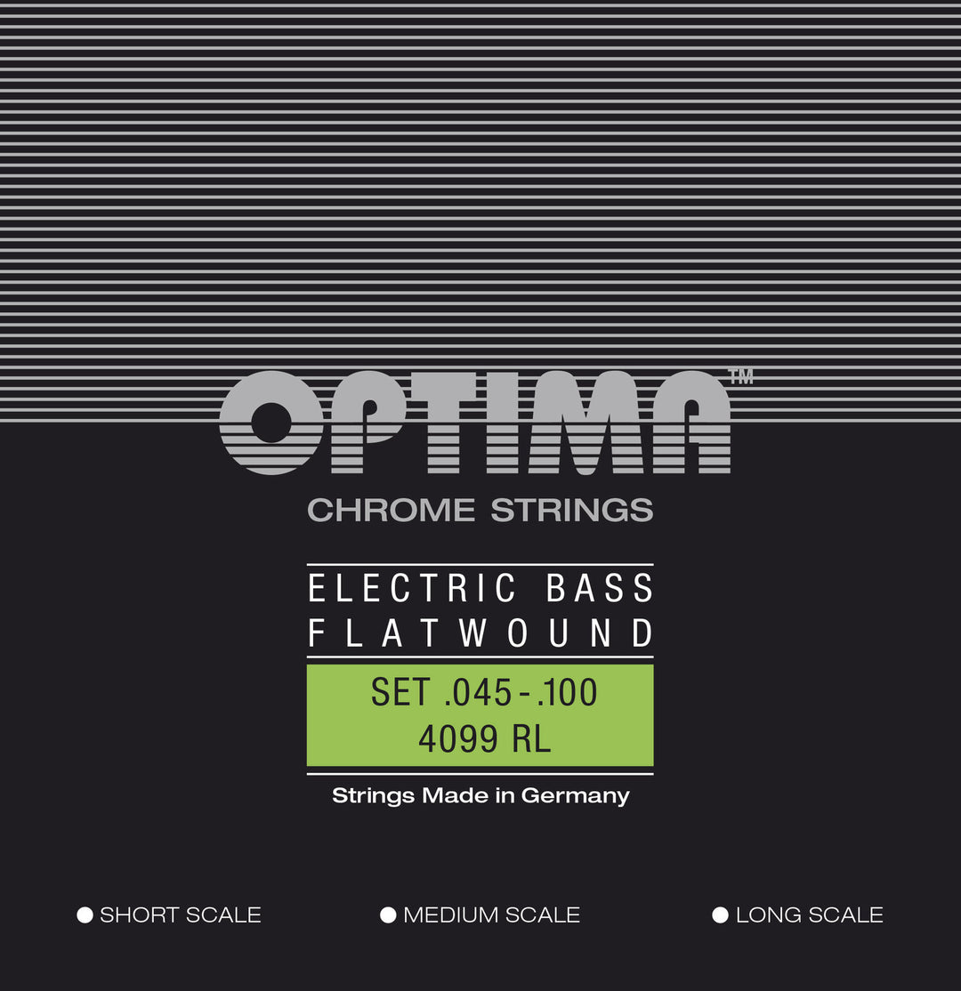 Optima E-Bassikeikot Chrome Strings Flat Wound medium scale - Set (4099M)