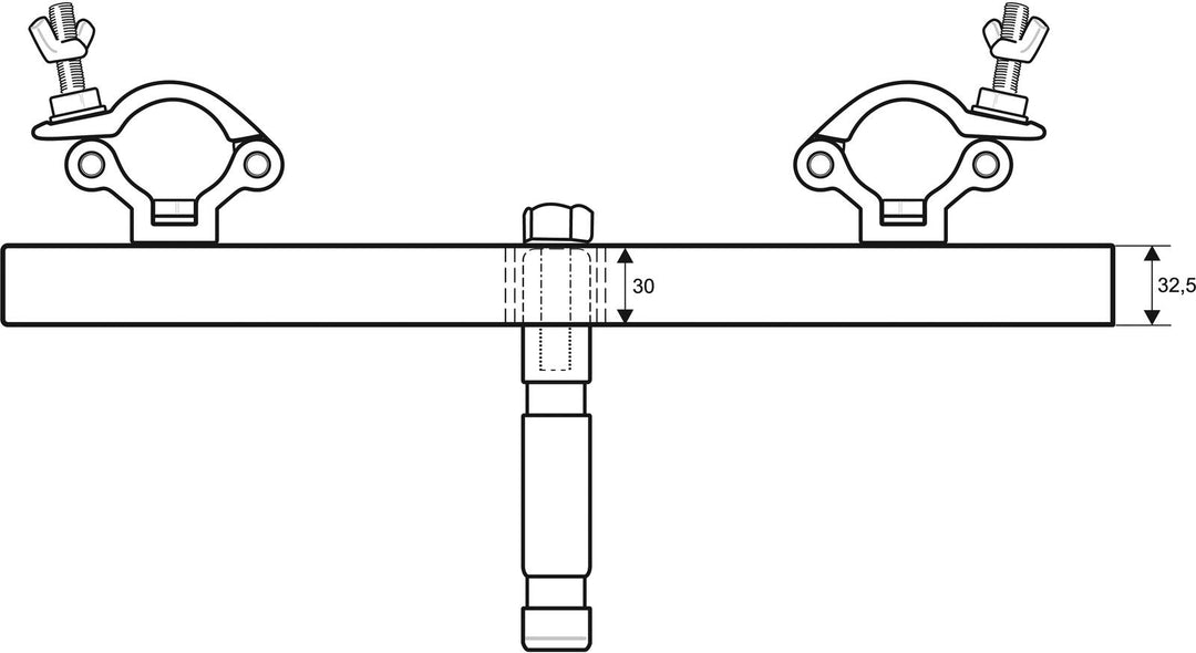 EUROLITE TAH-52 Truss Adapter TV spigot kanssa
