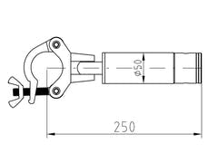 ALUTRUSS CORS-25 kulmatuki 25cm sovittimella