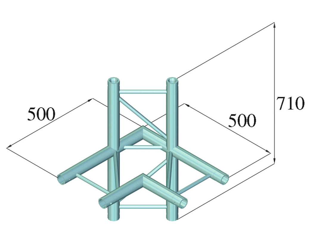 ALUTRUSS BILOCK BQ2-SPAC44H 4-suuntainen kulmakappale bk
