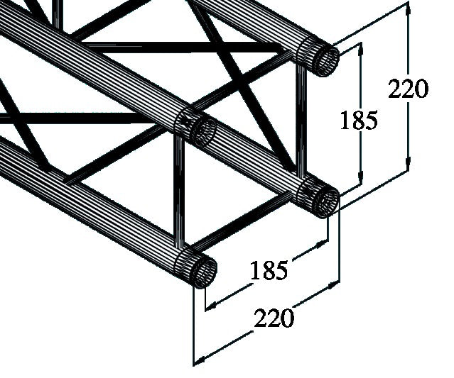 Alutruss DECOLOCK DQ4-1500 Neliö Trussi (1,5m)