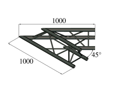 ALUTRUSS TRILOCK S-PAC 19 2-tie Kulma 45° black