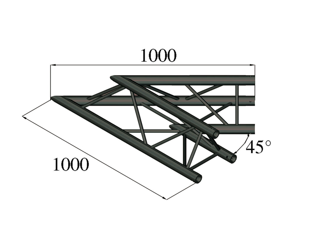 ALUTRUSS TRILOCK S-PAC 19 2-tie Kulma 45° black