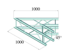 Alutruss QUADLOCK 6082C-19 2-suuntainen kulma (45°)