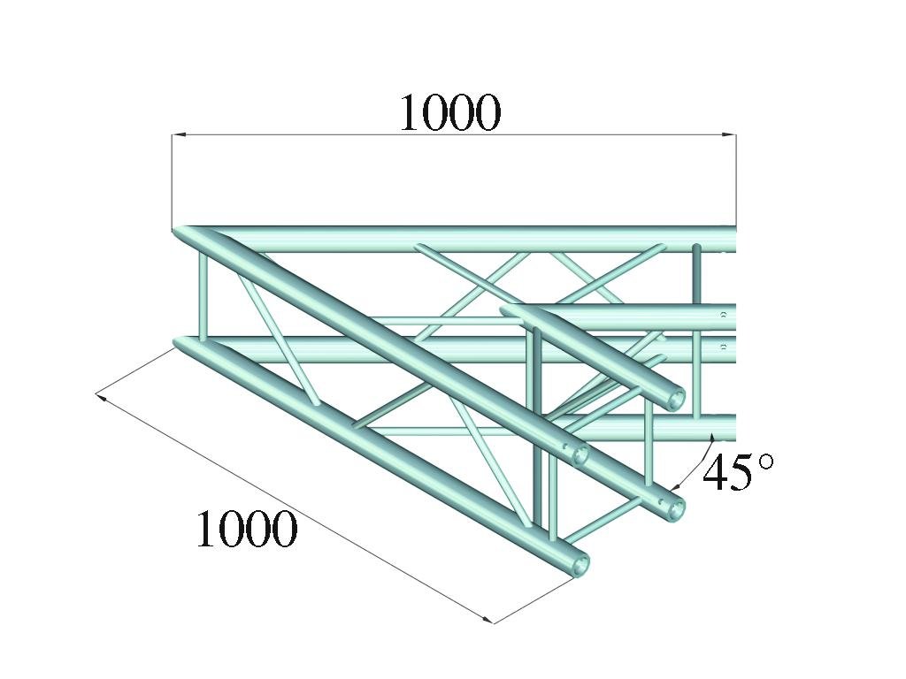 Alutruss QUADLOCK 6082C-19 2-suuntainen kulma (45°)