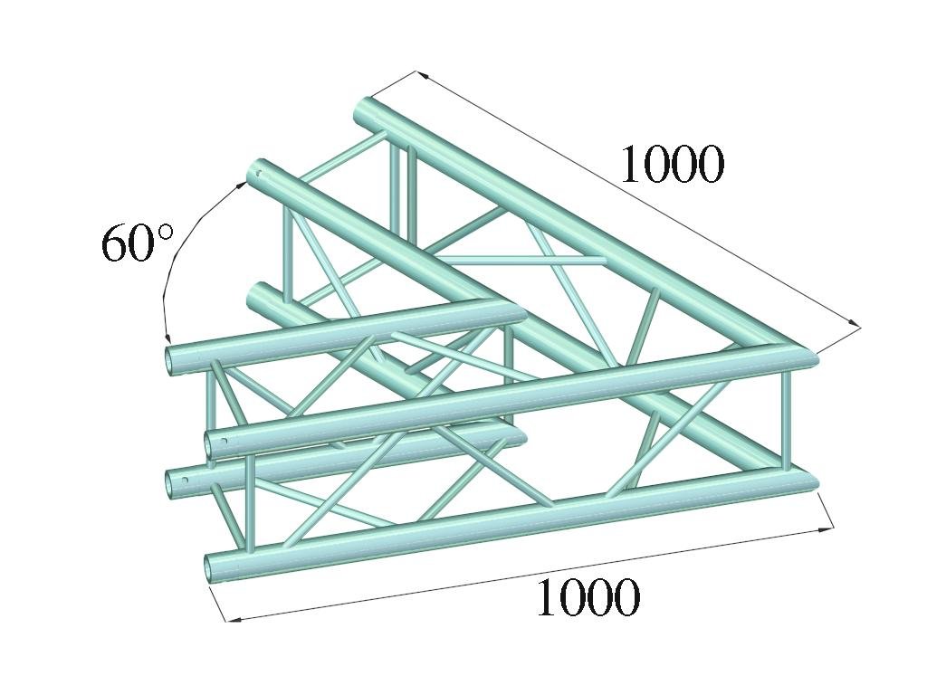 Alutruss QUADLOCK 6082C-20 2-suuntainen kulma (60°)