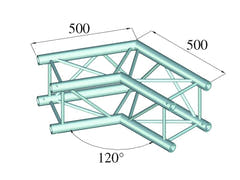 Alutruss QUADLOCK 6082C-22 2-suuntainen kulma (120°)
