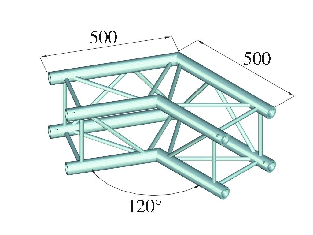 Alutruss QUADLOCK 6082C-22 2-suuntainen kulma (120°)