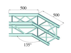 Alutruss QUADLOCK 6082C-23 2-suuntainen kulma (135°)