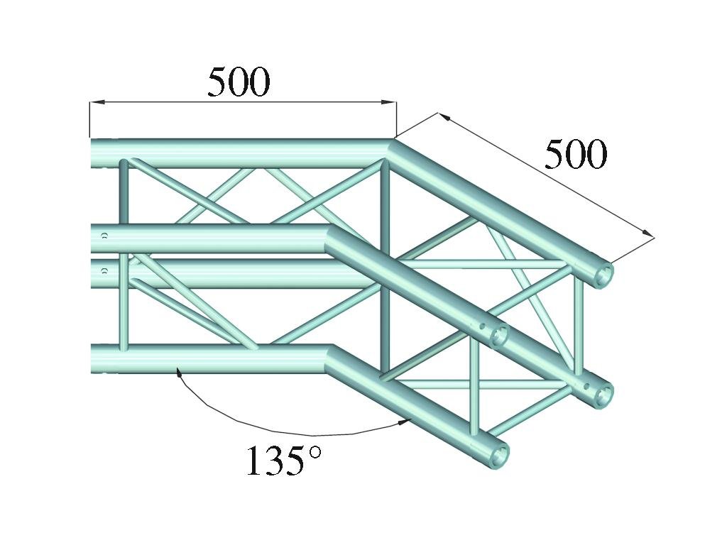 Alutruss QUADLOCK 6082C-23 2-suuntainen kulma (135°)