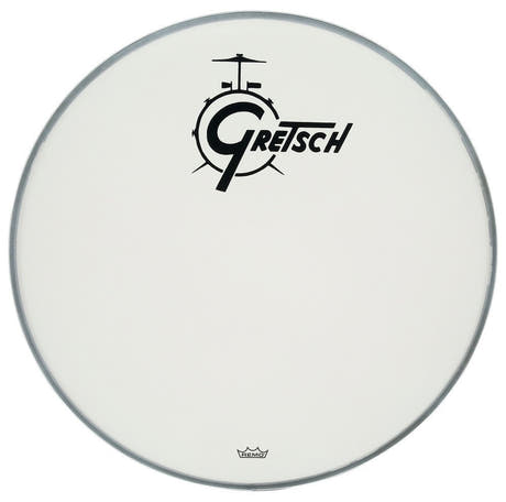Gretsch Ambassador Coated 20" bassorummun kalvot, musta logo keskellä