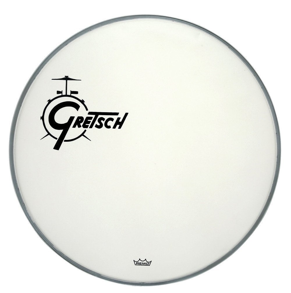 Gretsch Ambassador Coated 22" stortrommeskind, sort logo til venstre