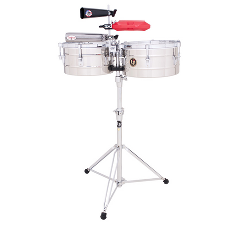 Latin Pundistussoittimet Timbales Tito Puente Stainless Steel - 13"/14" (LP256-S)