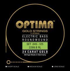 Optima E-bass-kielet Gold Strings Round Wound long scale - Set 5-string reg-light (2299B)