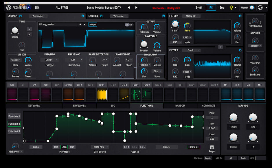 Arturia Pigments Polychrome -ohjelmiston syntetisaattori (Lataa)