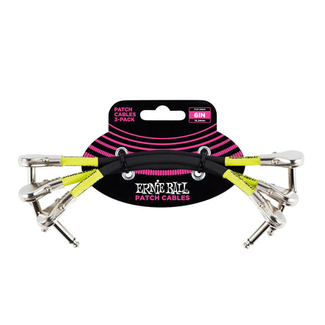 Ernie Ball EB-6059 Patch Cable Flat Connectors 15 cm, 3-pack
