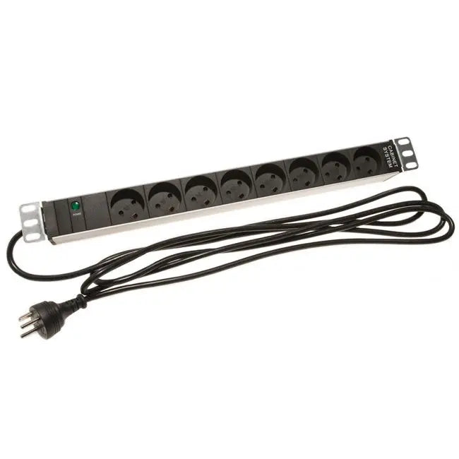 Virtakisko m. Maadoitus (DK, 19" Rack)