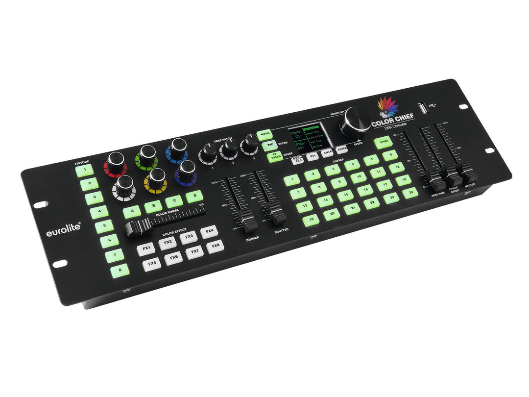 EUROLITE-setti 2x LED CBB-4 + DMX LED Color Chief -ohjain